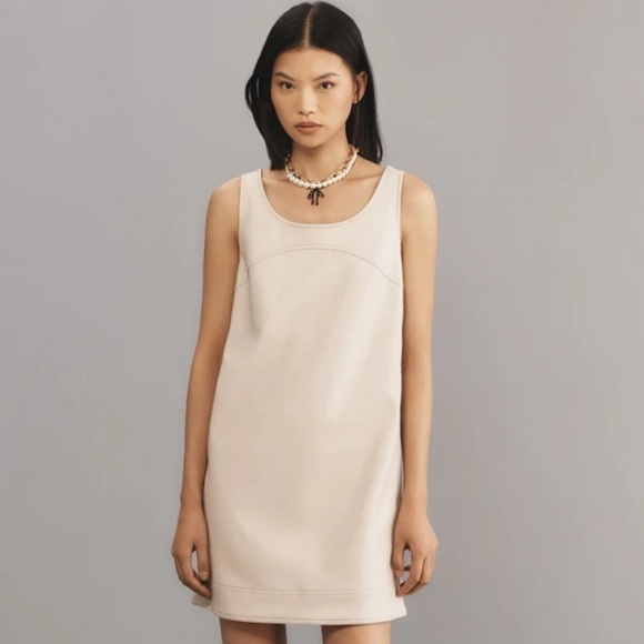 Pilcro by Anthropologie Shift Faux Leather Mini Dress NWT SZ 4 - Picture 1 of 11